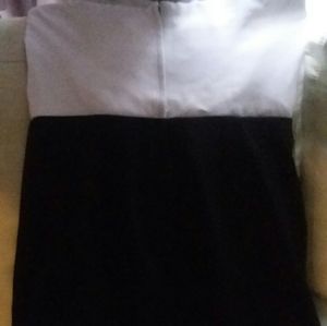 Two tone strapless knee length dress